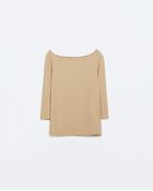 Zara Polyamide Boat Neck T-Shirt - Lyst