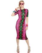House Of Holland Python Printed Viscose Jersey Dress - Lyst