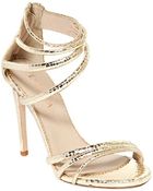Le Silla 110MM Snake Embossed Leather Sandals - Lyst