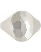 Werkstatt:münchen Hammered Silver Signet Ring - Lyst