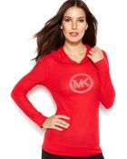 Michael Kors Michael Waffle-Knit Hooded Logo Tee - Lyst