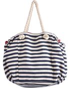 Stefanel Striped Canvas Bag - Lyst