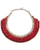 Valentino Crystal-Embellished Satin Necklace - Lyst
