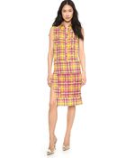 Just Cavalli Tartan Print Shirtdress - Fuxia Tartan Print - Lyst