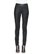 Burberry London Side-Paneled Leather Leggings - Lyst