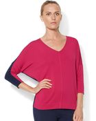 Lauren by Ralph Lauren Colorblocked Zipperdetail Top - Lyst