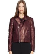 Ralph Lauren Black Label Lambskin Circuit Biker Jacket - Lyst