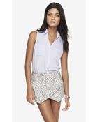 Express Lace Yoke Sleeveless Portofino Shirt - Lyst