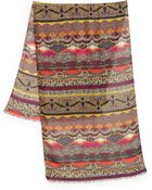 Etro Striped Wool & Silk Scarf - Lyst