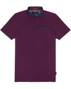 Ted Baker Grosgrain Collar Polo Shirt - Lyst