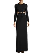 Michael Kors Cutout Long-Sleeve Jersey Gown - Lyst