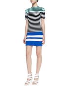 T By Alexander Wang Multi-stripe Fitted Knit Dress - Lyst