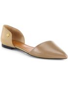 Tory Burch Maison Leather Dorsay Flats - Lyst