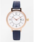 Asos Midi Round Face Watch with Working Date - Lyst