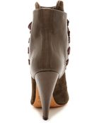 Iro Kansas Lace Up Booties - Kaki - Lyst