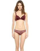 Stella McCartney Minnie Sipping Contour Plunge Bra - Burgundy - Lyst