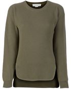 Stella McCartney Dropped-Hem Wool and Cashmere-Blend Sweater - Lyst