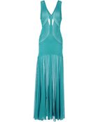 Roberto Cavalli Sleeveless V-Neck Long Dress - Lyst