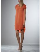 Patrizia Pepe Short Dress In Cotton And Silk With Removable Collar - Lyst