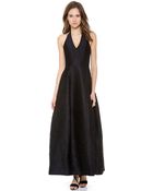Halston Heritage Halter Jacquard Gown with Tulip Skirt - Lyst
