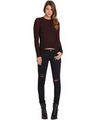 BCBGeneration Cable Knit Crewneck Sweater - Lyst