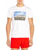 Moschino White Graphic Logo Tee - Lyst