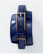 Ann Taylor Perfect Patent Skinny Buckle Belt - Lyst