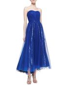 Ml Monique Lhuillier Strapless Tea-Length Cocktail Dress - Lyst