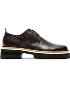 Ann Demeulemeester Black Leather Heavy Sole Derbys - Lyst