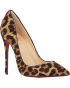 Christian Louboutin Leopard Haircalf So Kate Pumps - Lyst