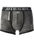 Diesel Logo Buckle Print Fitted Trunks - Lyst