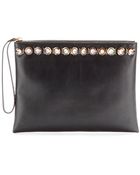 Marni Embellished Leather Clutch - Lyst