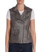 Georgie Faux Leather Moto Vest - Lyst