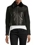 Andrew Marc Naomi Leather Bomber Jacket - Lyst
