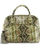 Ivanka Trump Snake-Embossed Tassel Dome Satchel - Lyst
