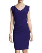 Diane von Furstenberg Draped Jersey Sheath Dress - Lyst