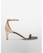 Calvin Klein Two-Tone Calf Faceted Chain Sandal - Lyst