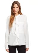 Kenneth Cole Raya Ruffle-Front Blouse - Lyst