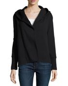 James Perse Cotton-Blend Hooded Open Cardigan - Lyst