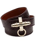 Givenchy Obsedia Three-Row Leather Wrap Bracelet - Lyst