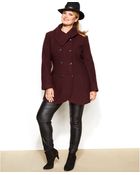 Jessica Simpson Plus Size Envelope-Collar Double-Breasted Coat - Lyst