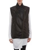 Helmut Lang Quilted Leather Long Vest - Lyst