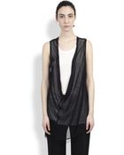 Ann Demeulemeester Beaded Sheer Cowl Top - Lyst