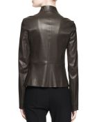The Row Linear Leather Zip Jacket - Lyst