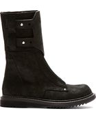 Rick Owens Black Suede New Army Boots - Lyst