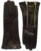 Michael Kors Double Zip Leather Gloves - Lyst