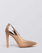 French Connection Pointed Toe Perforated Pumps - Maya High Heel - Lyst