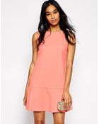 Ax Paris Shift Dress With Peplum Hem - Lyst