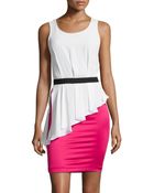 Love Moschino Sleeveless Colorblock Peplum Dress - Lyst