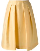Jil Sander Navy Pleated Skirt - Lyst